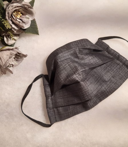 ULIZE Handmade Tum&scaron;i pelēka rūtaina Face mask