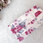 ULIZE Handmade Balta ar rozā rozēm Face mask