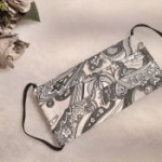 ULIZE Handmade Pelēka ar  tum&scaron;i pelēku rakstu Face mask